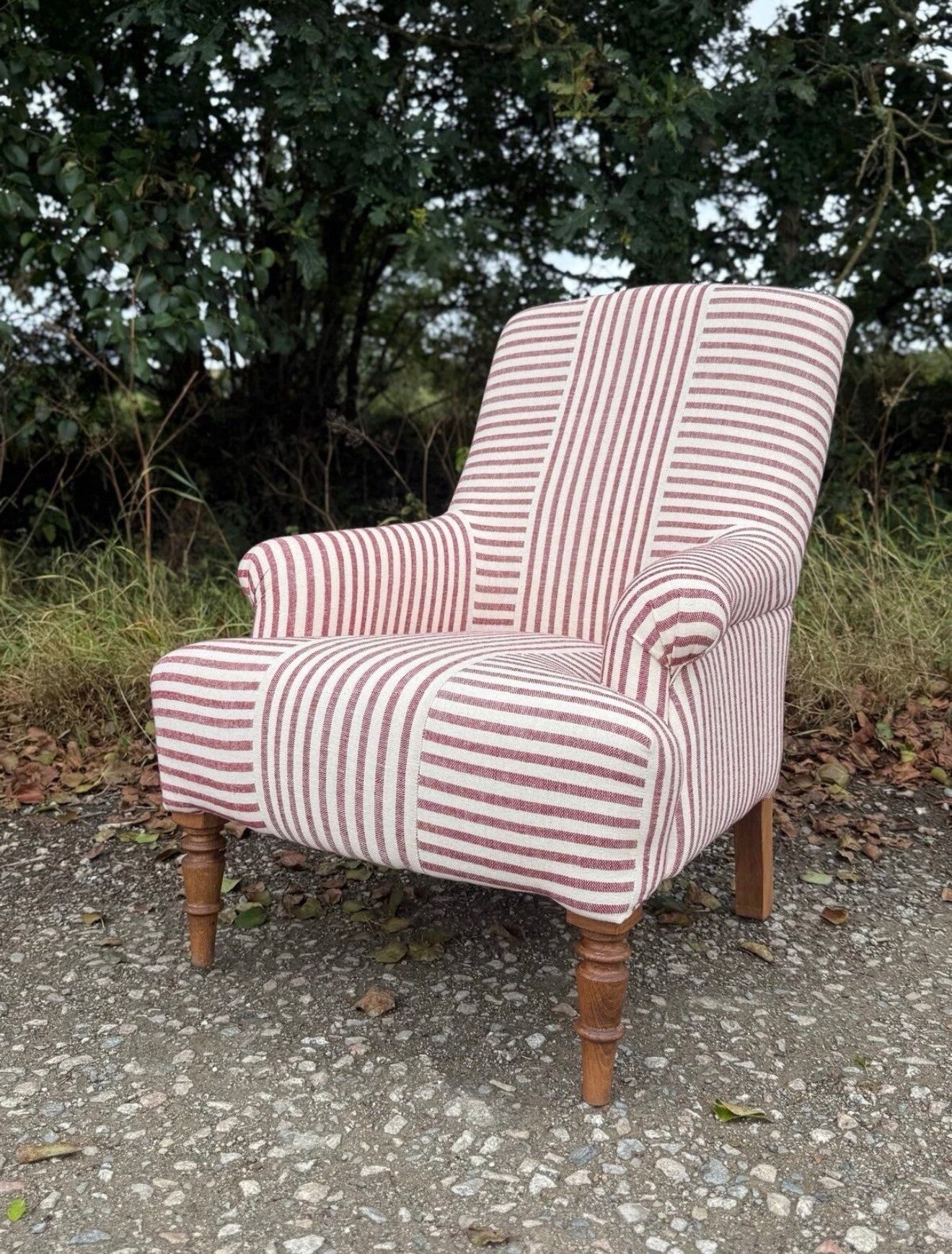 Louis chair in Guy Goodfellow rosewood stripe