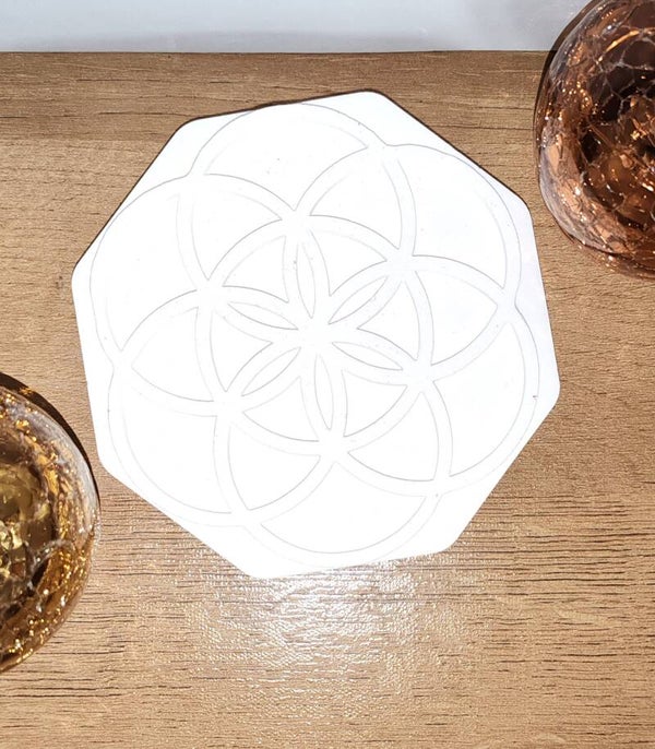 Fleur de vie hexagonale relief