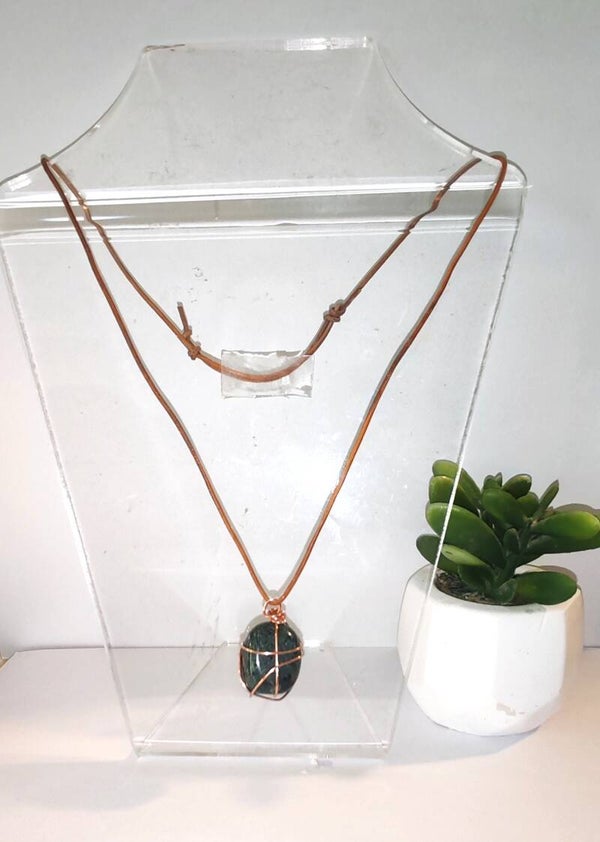 Collier mixte jaspe de Kamkamba /cuivre