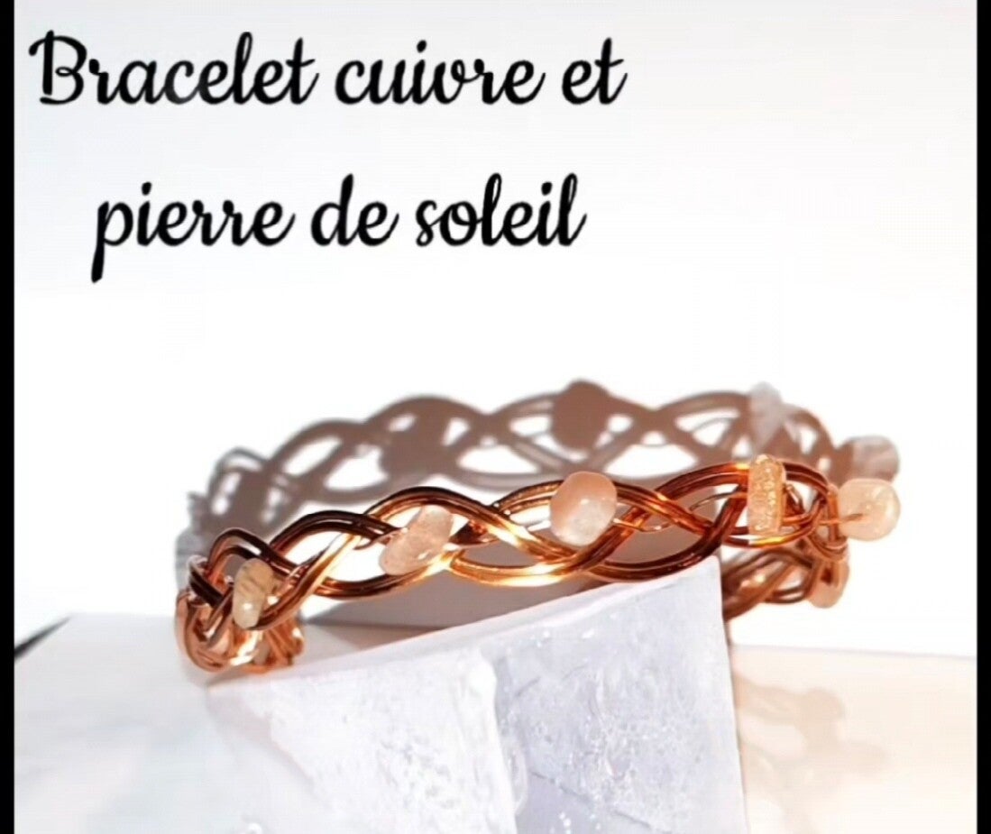 Bracelet tressé et pierres naturelles