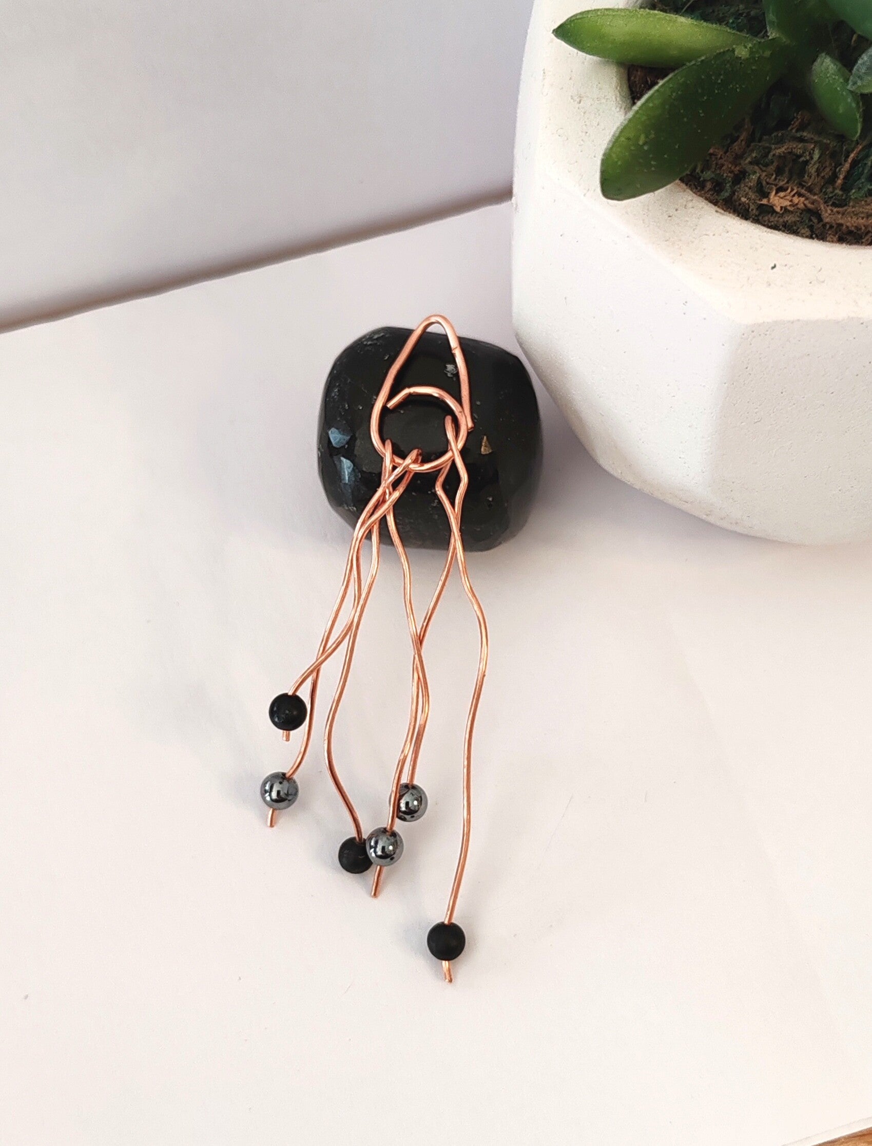 Pendentif Vibratis cuivre et shungite