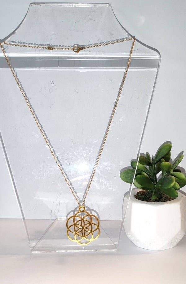 Collier  chaine Graine de vie dorée