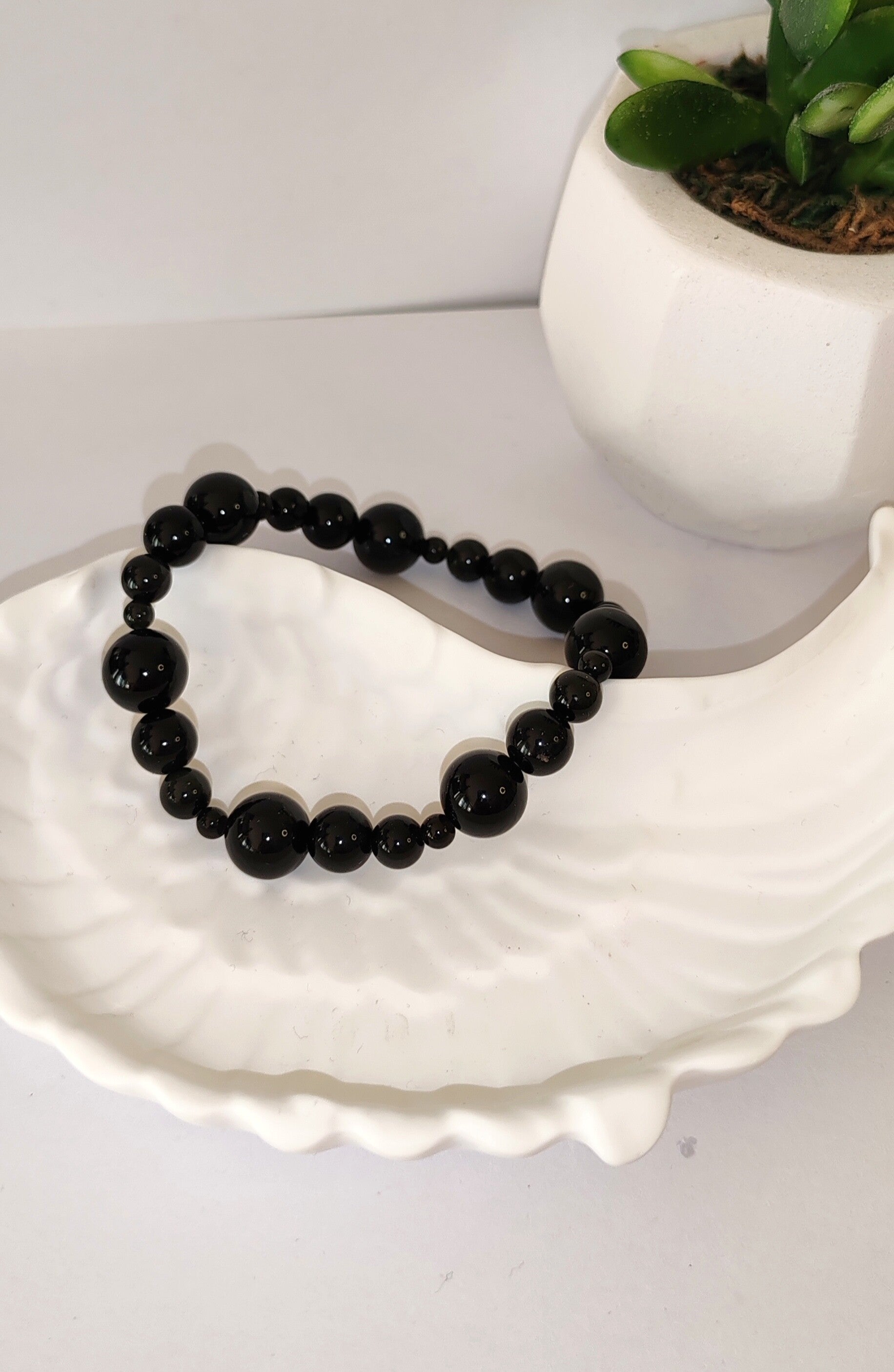 Bracelet élastique en Obsidienne oeil céleste