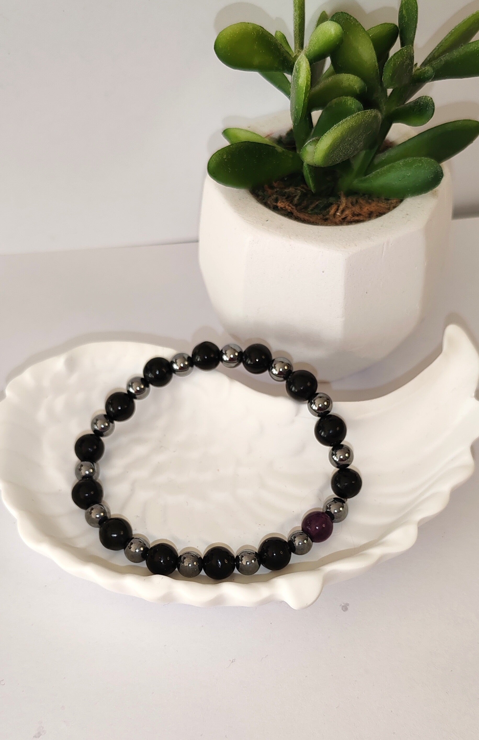 Bracelet élastique Shungite homme
