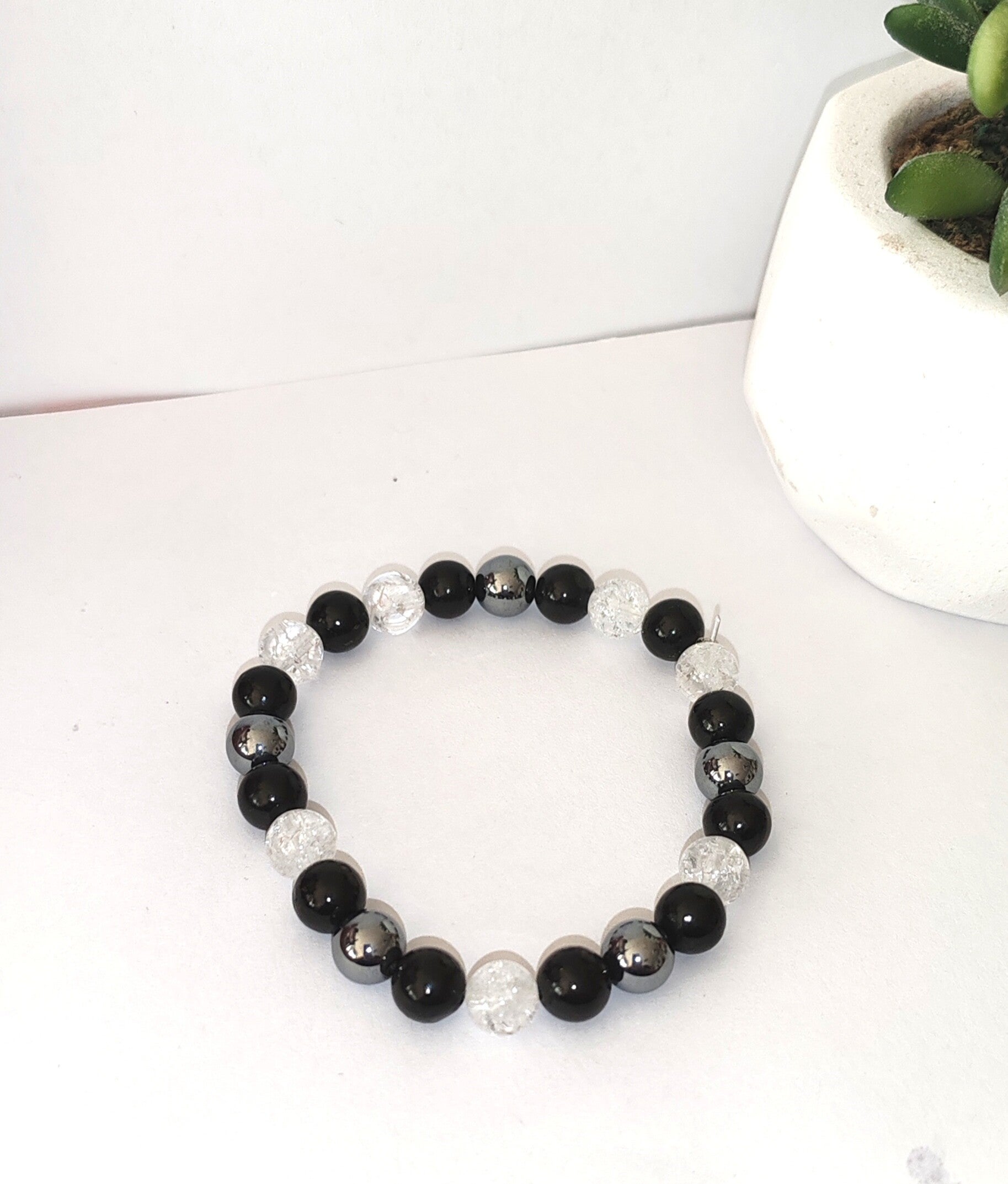 Bracelet élastique Shungite homme