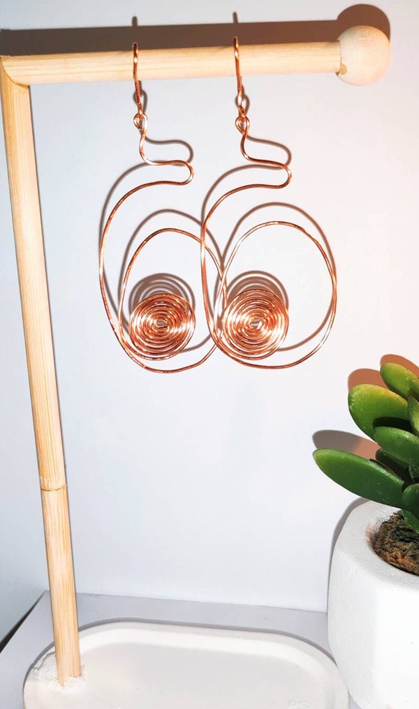 Boucles d'oreilles cuivre Univers