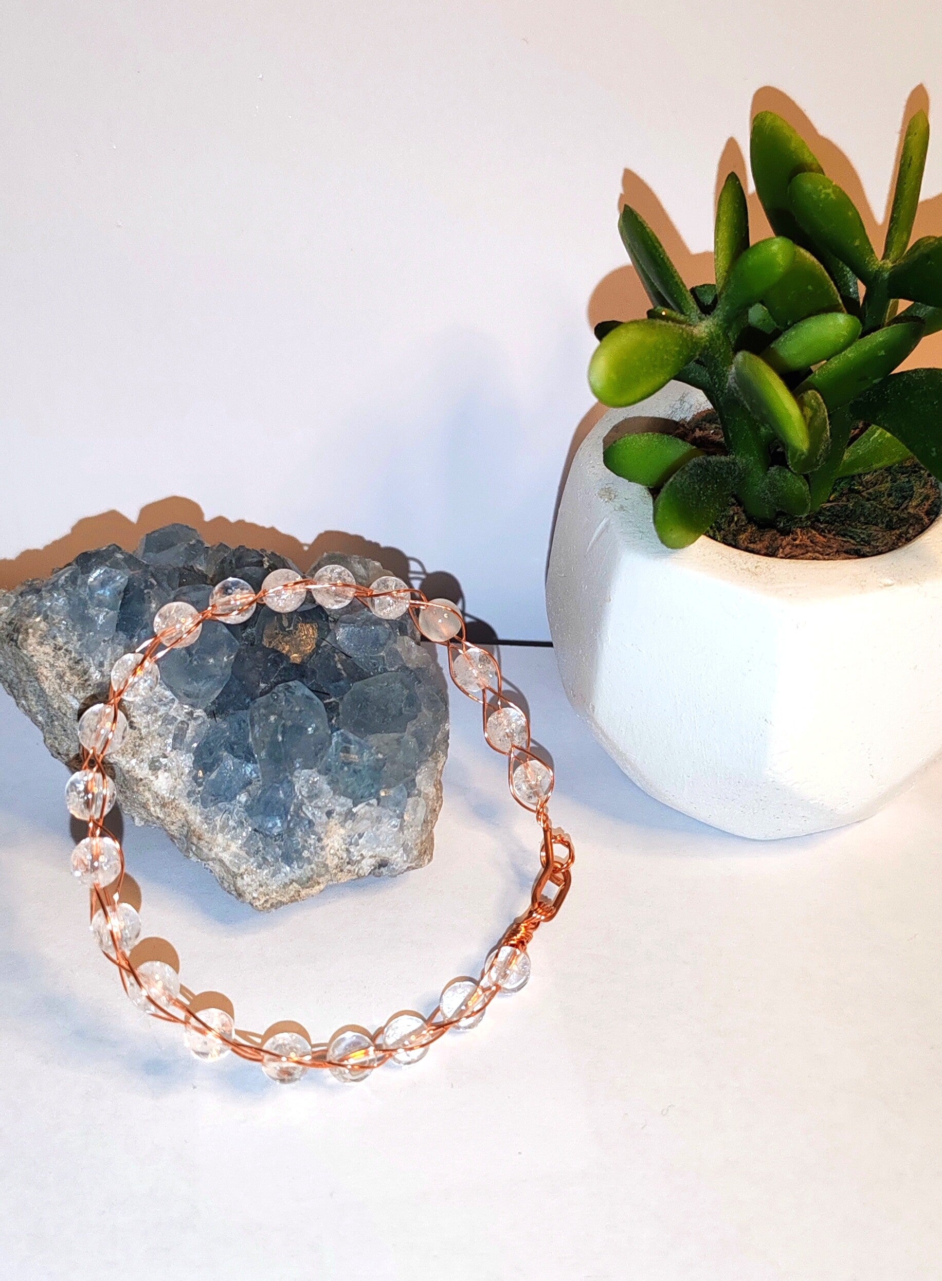 Bracelet cuivre et cristal de roche