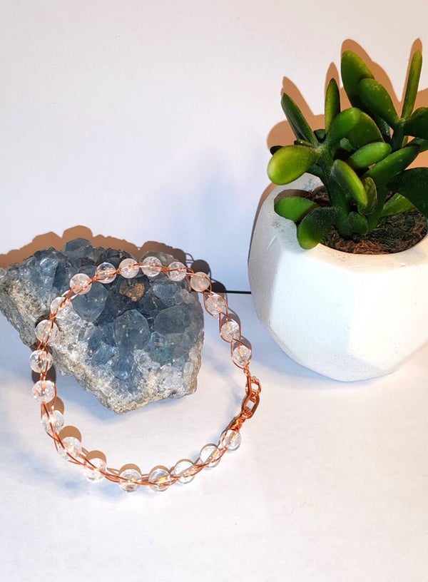 Bracelet cuivre et cristal de roche