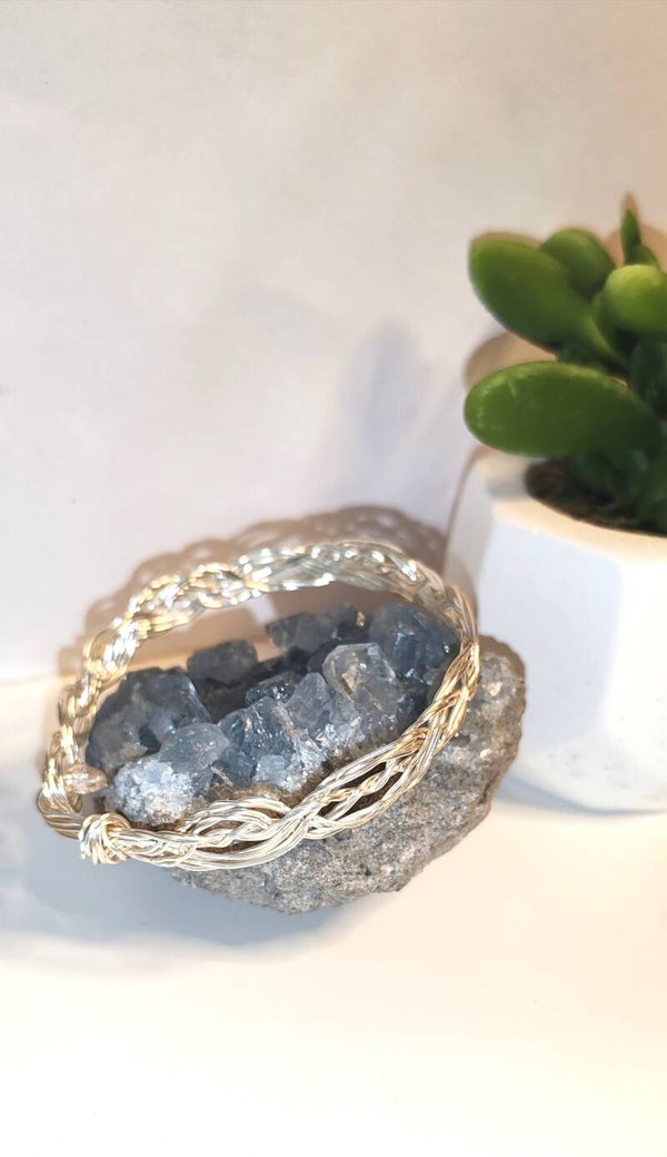 Bracelet stylisé cuivre argenté