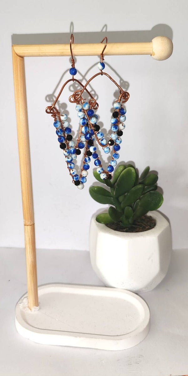 Boucle d'oreille cuivre et ade
