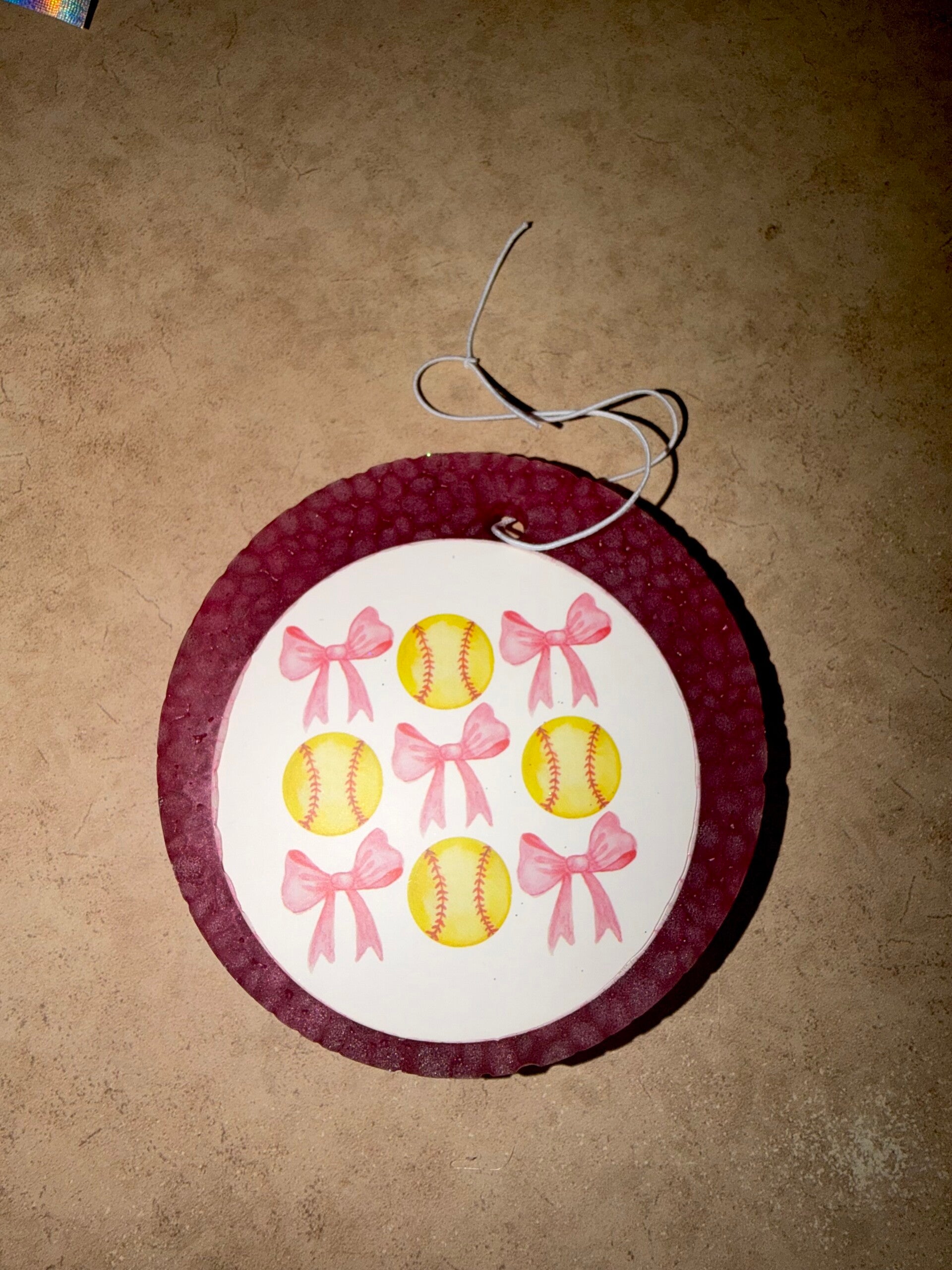 Softball & bows- pink sugar