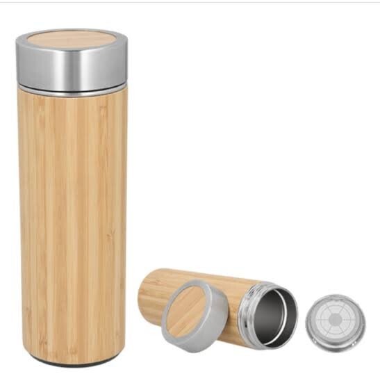 Termo de bambú con acero inoxidable