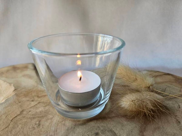 Waxinelichthouder met tekst