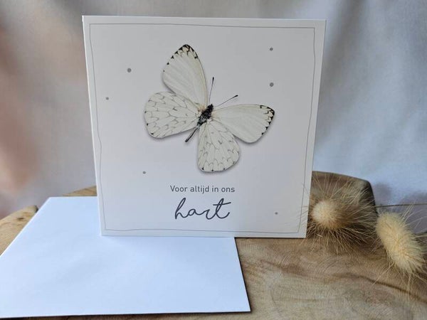 Kaart ~ Voor altijd in ons hart Vlinder