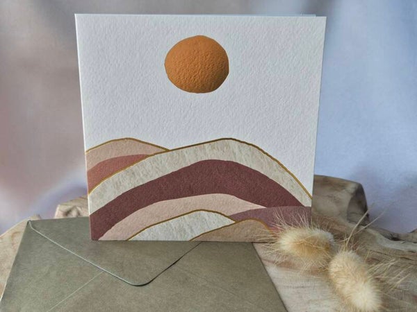 Kaart ~ Zon en lijnen blanco goud