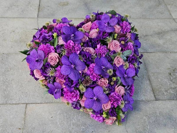 Paars ~ Bloemenhart met orchidee