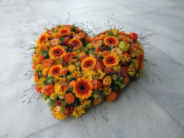 Koperoranje ~ Rouwhart in oranje tinten