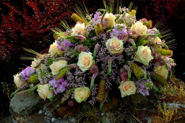 Zalmroze ~ Rouwstuk druppel pastel