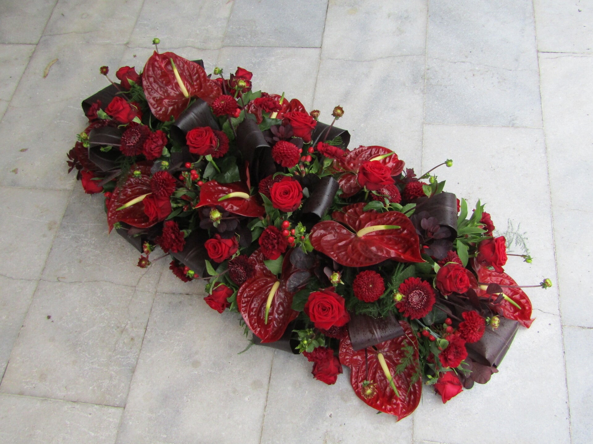 Bordeauxrood ~ Rouwstuk langwerpig