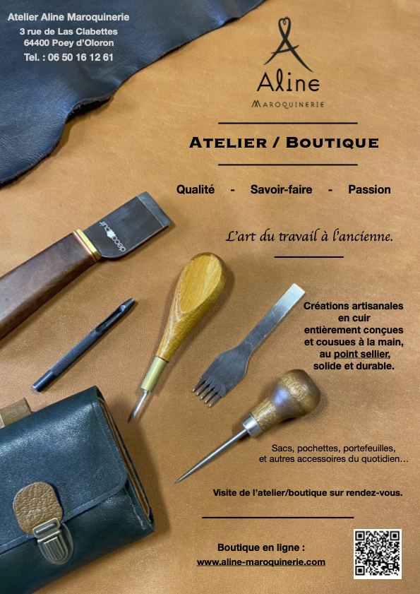 contact aline maroquinerie cuir oloron sainte marie 64 Atelier boutique