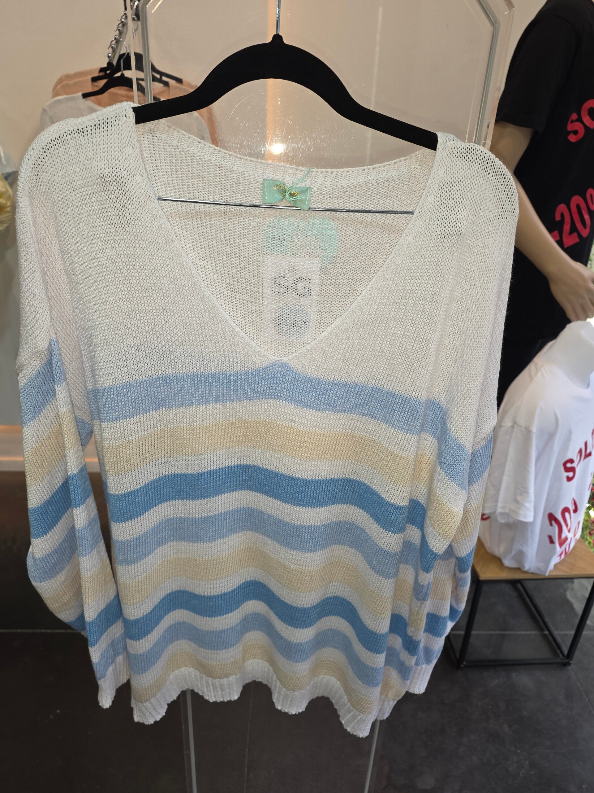 Dames Blouse gestreept V-Hals