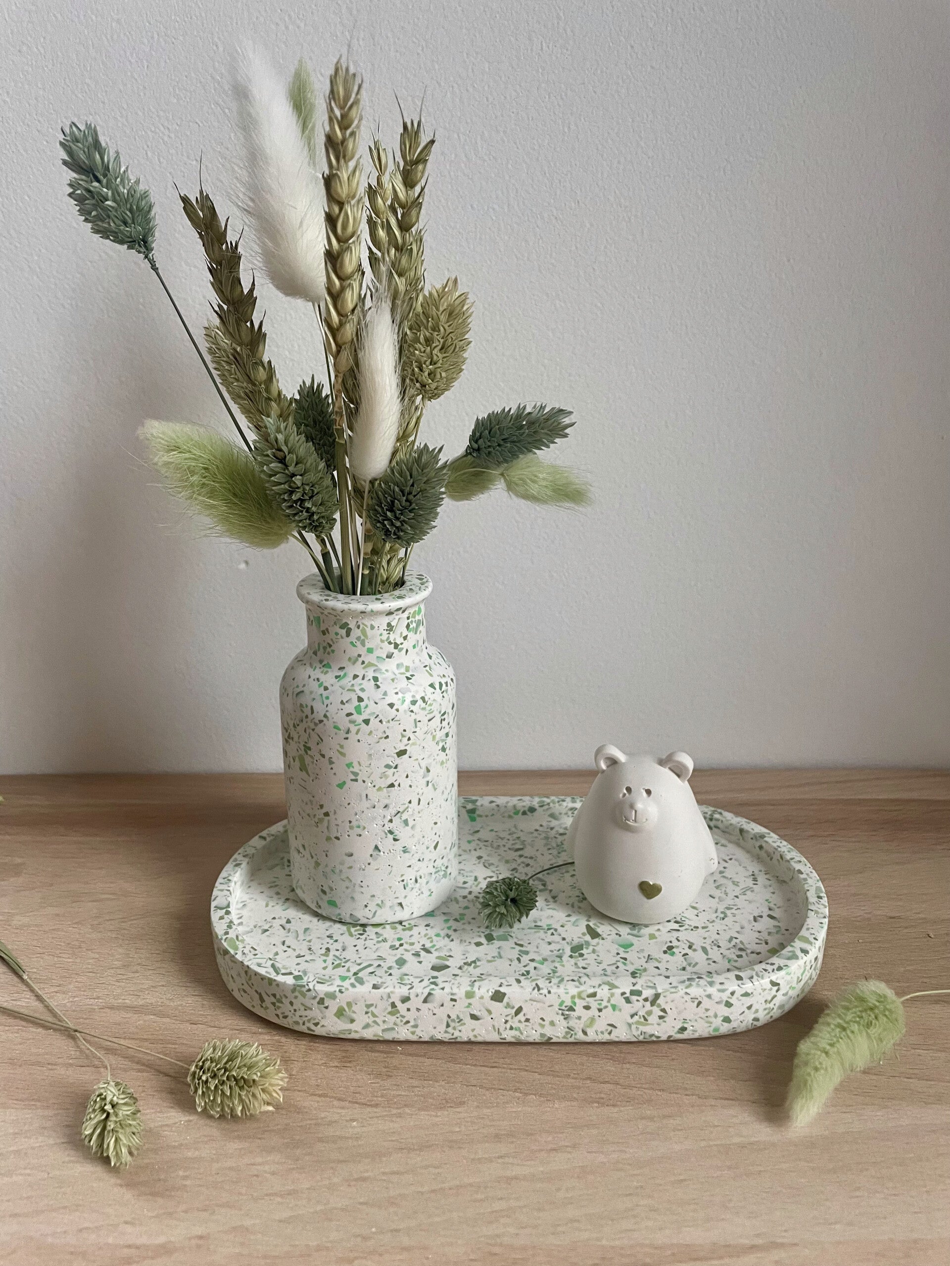 Setje - schaal + vaasje + beertje Terrazzo