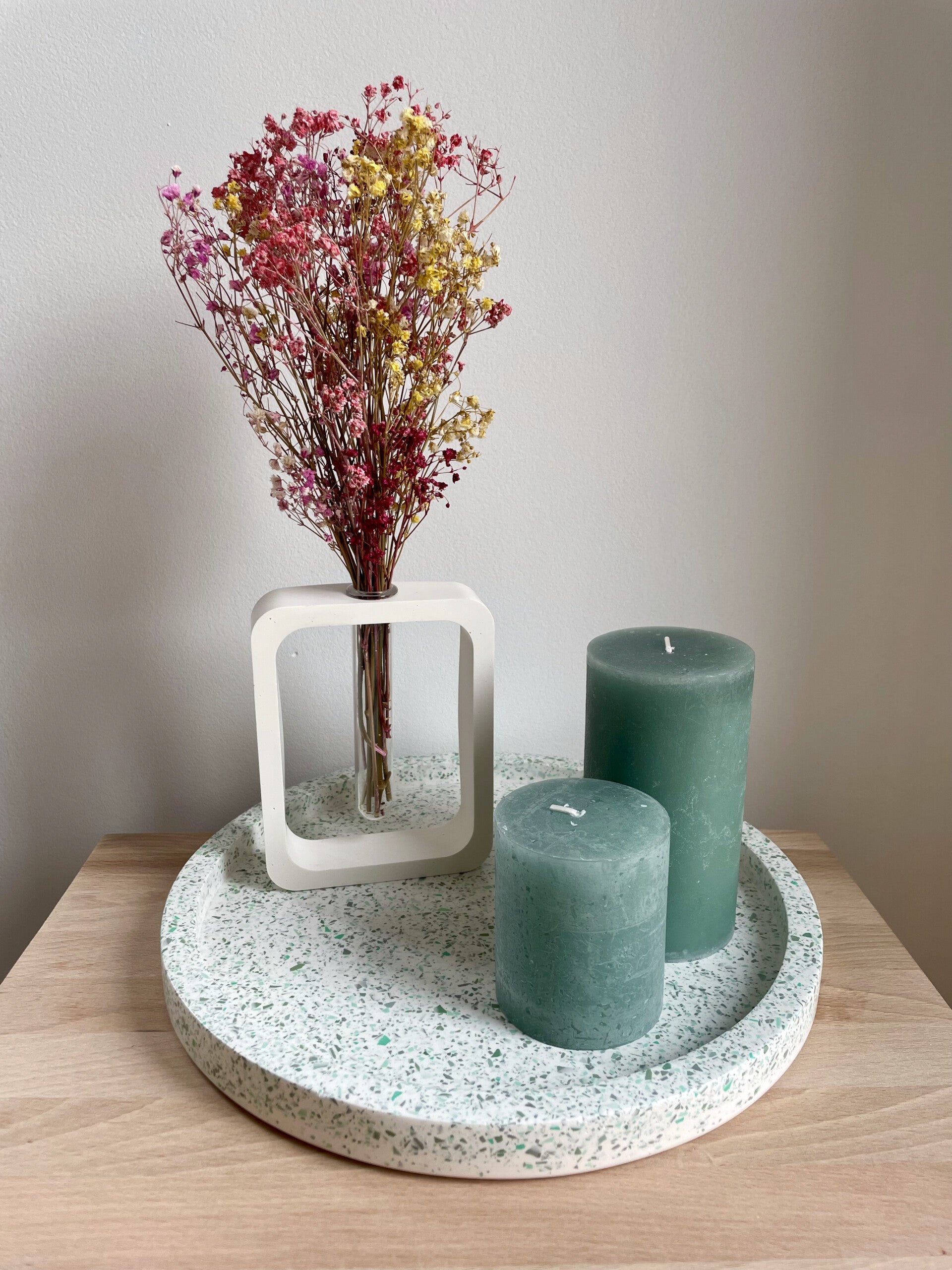 Ronde plateau met rand Terrazzo