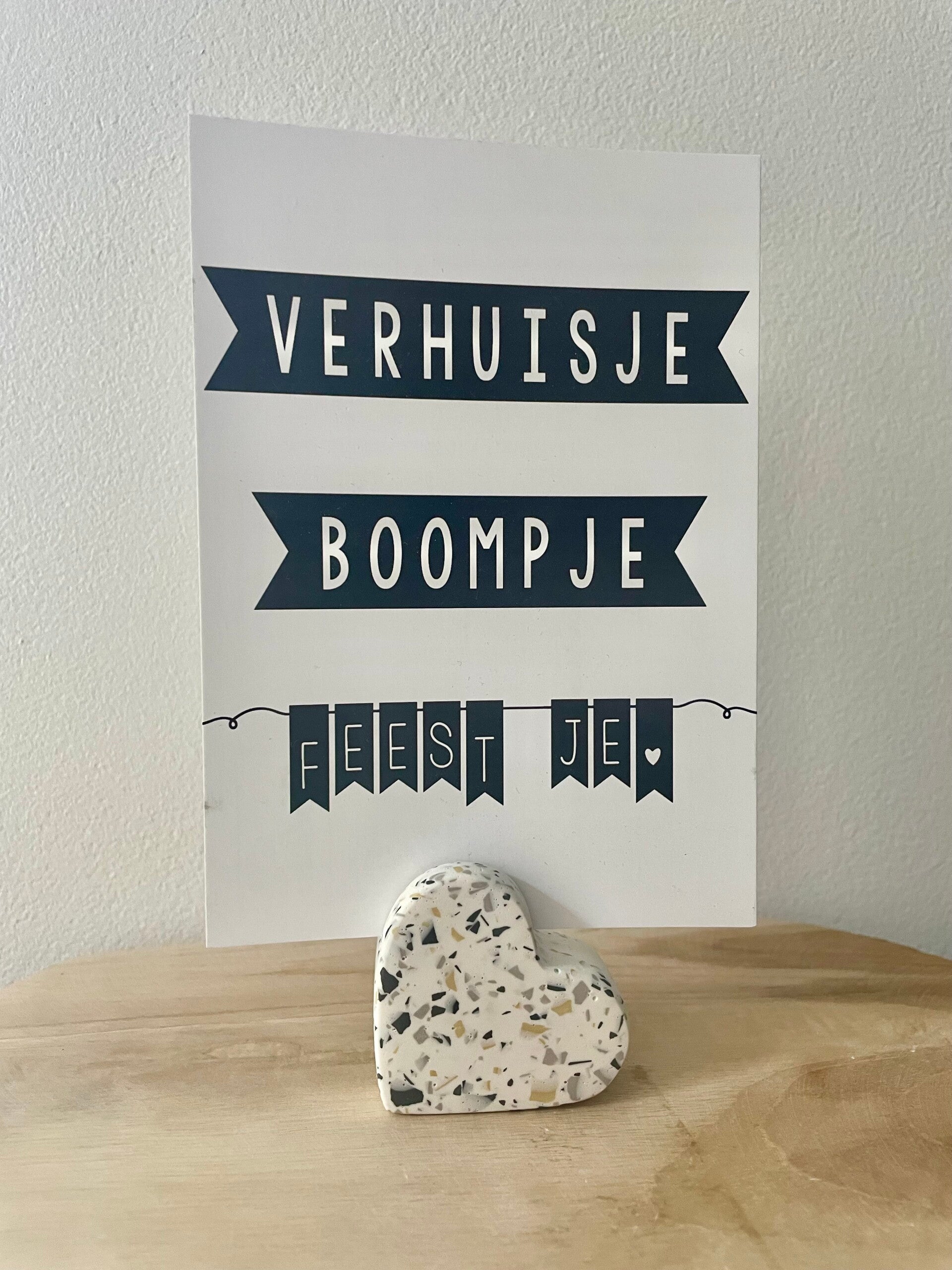 Kaart-/Fotohouder hartje Terrazzo