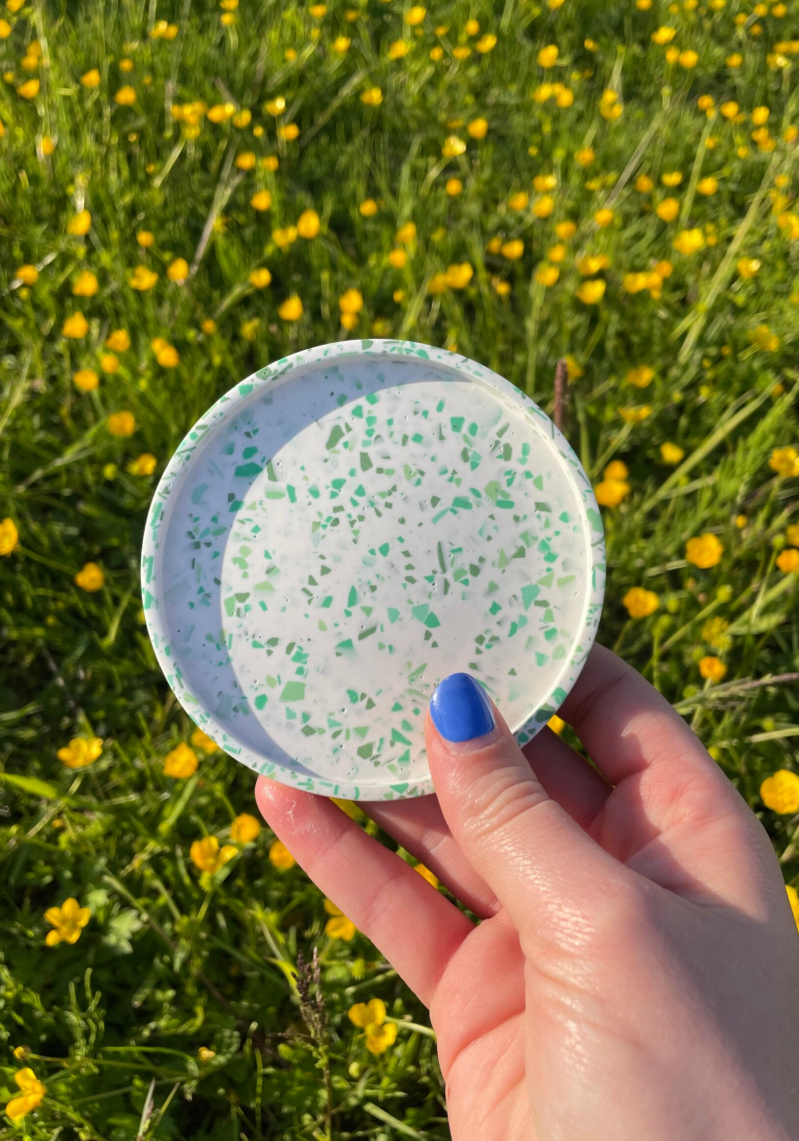 onderzetter rond terrazzo all green