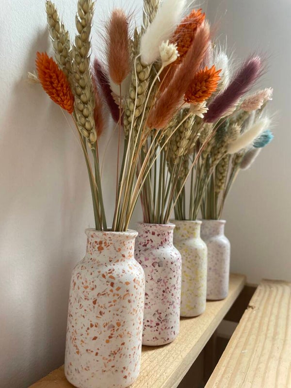 Vaasje voor droogbloemen Terrazzo