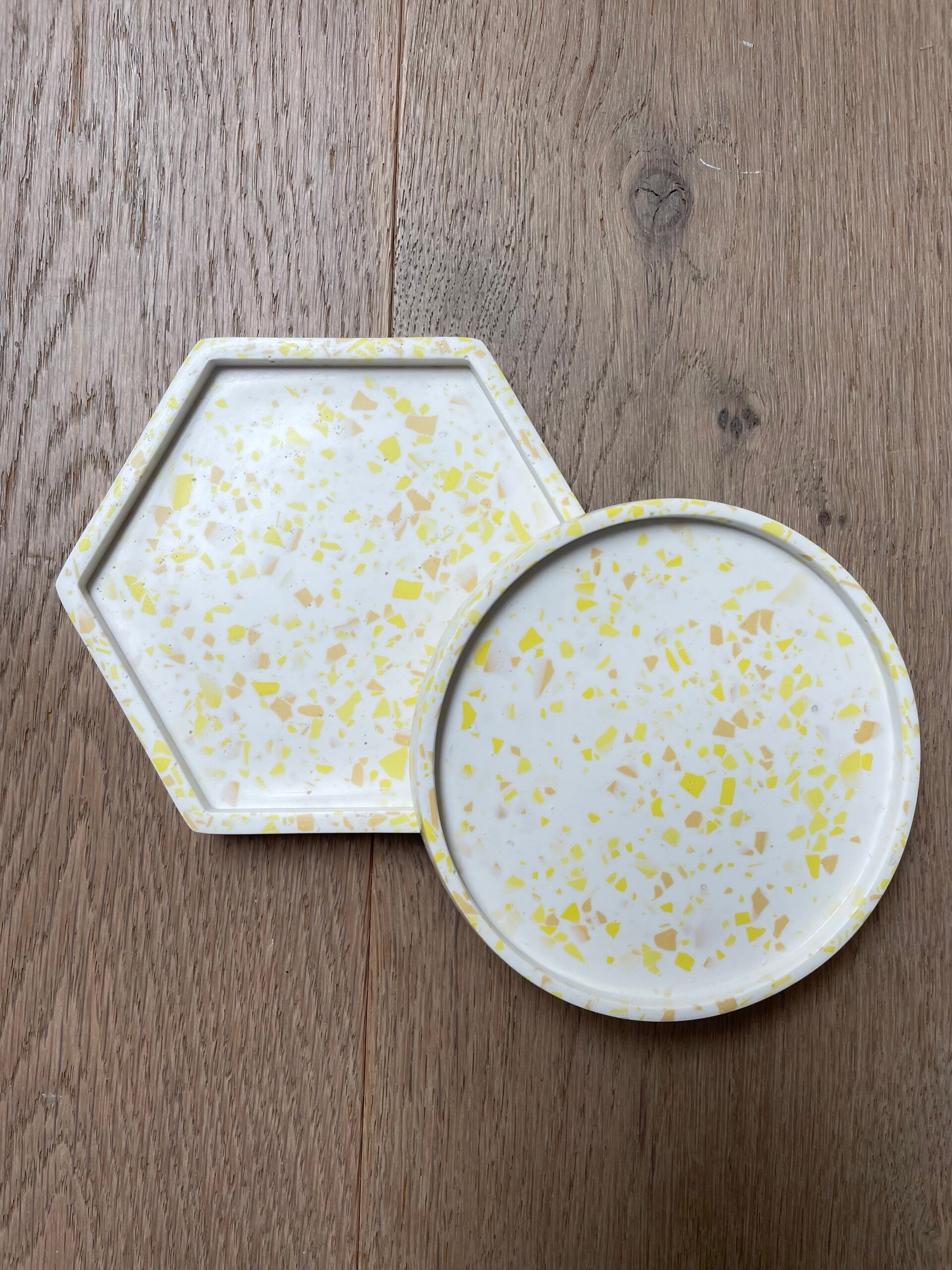 onderzetters rond/hexagon terrazzo giraf