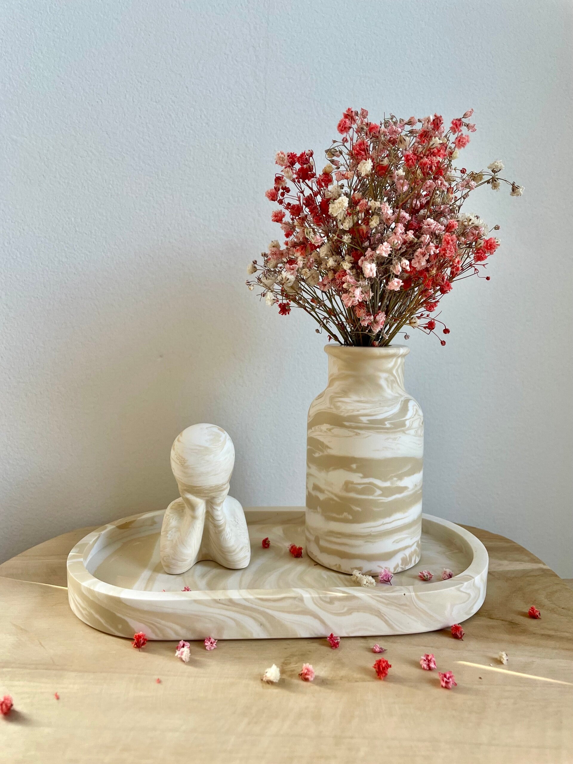 Setje - schaal + vaasje + mannetje Swirl