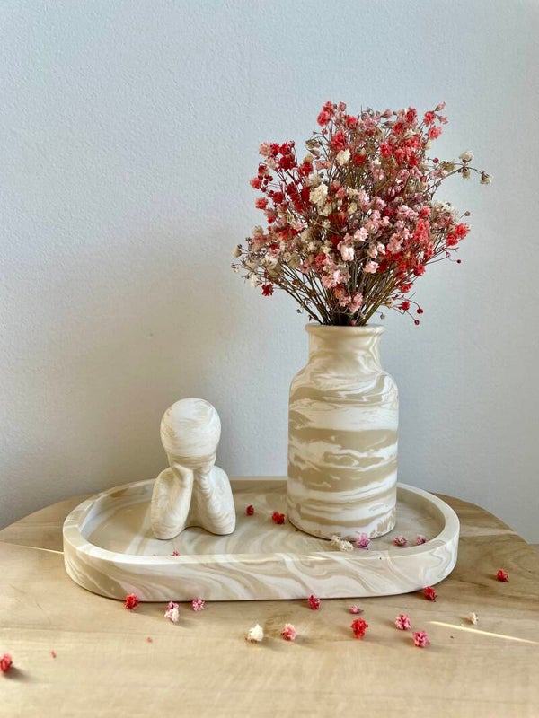 Setje - schaal + vaasje + mannetje Swirl