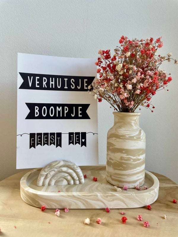 Setje - schaal + vaasje + fotohouder Swirl