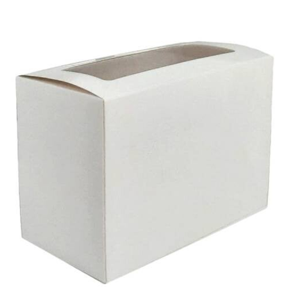 Boîte 2 Cupcakes Muffins avec fenêtre BLANCHE