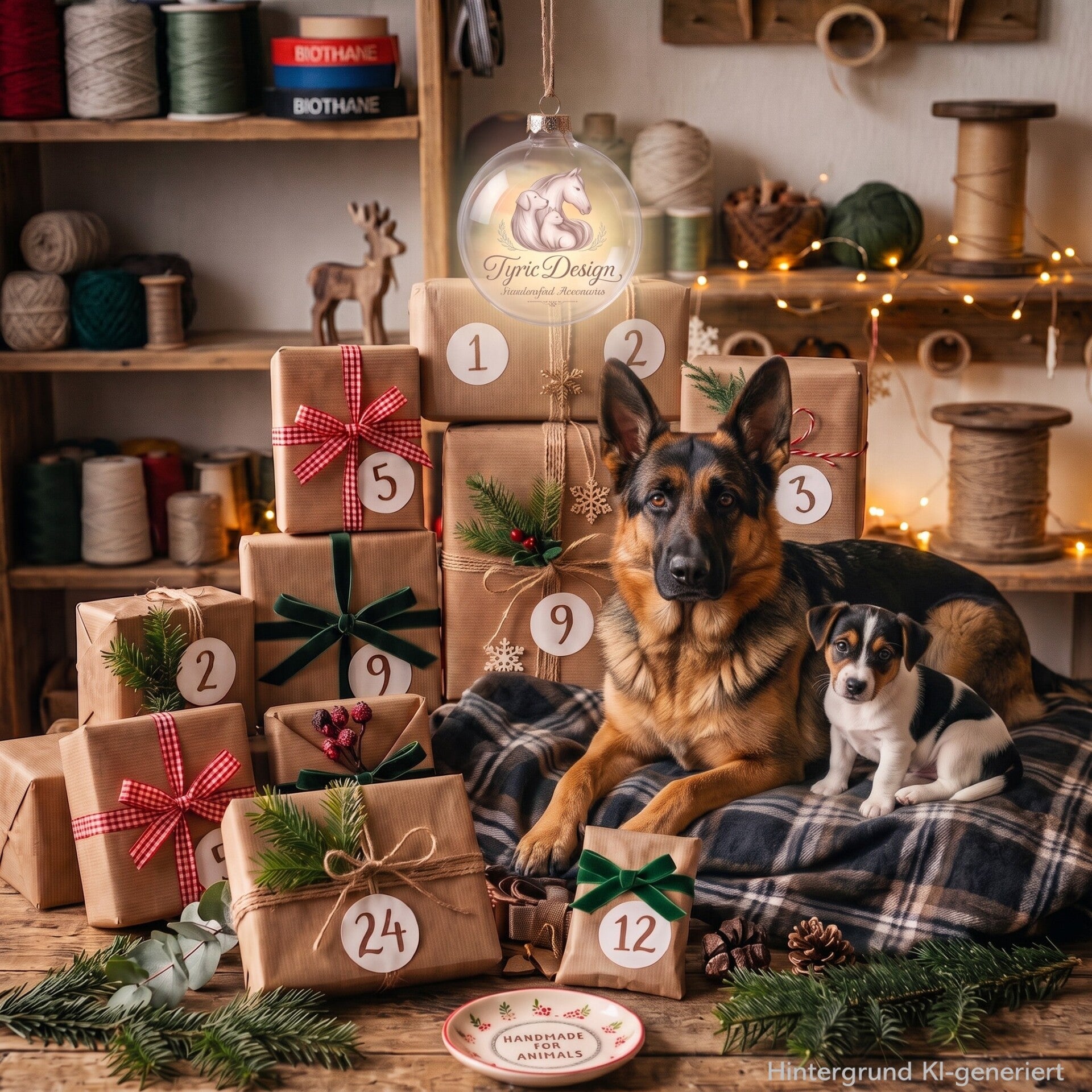 🎄Exklusiver Premium Hunde-Adventskalender (24 individuell gepackte Päckchen für Hund & Halter)