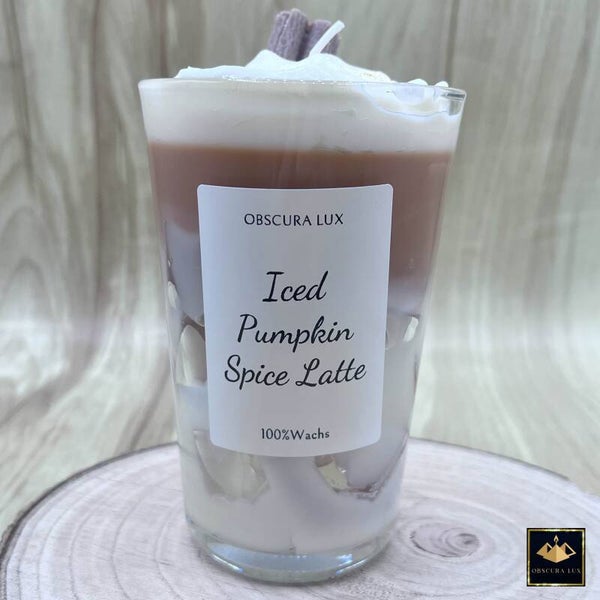 Iced Pumpkin Spice Latte - Kerze, groß | Handgefertigt | 100% Sojawachs | Lange Brenndauer
