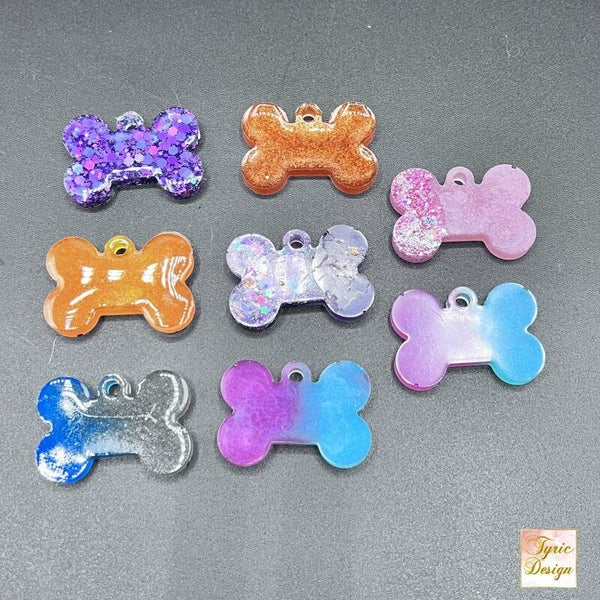 SOFORTKAUF Hundemarke / Schlüsselanhänger aus Resin - Knochen KLEIN - personalisierbar, Dog Tag