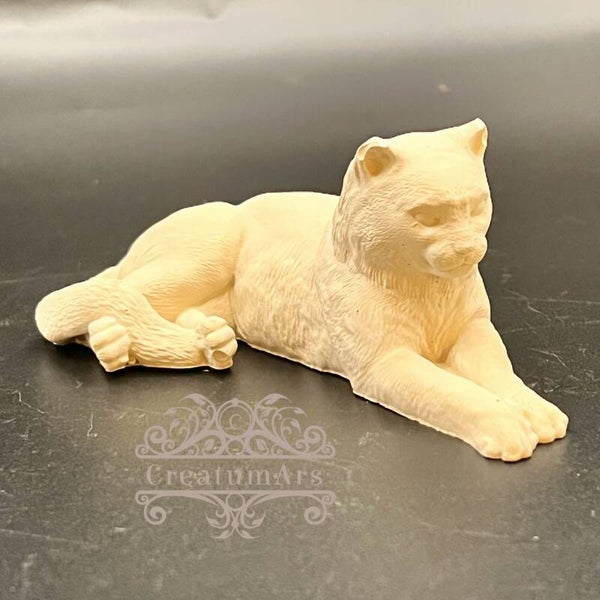 Katzen-Figur, liegend in 3D aus Gießmasse | Individuelle Herstellung auf Wunsch | Unikat | Geschenkidee | Dekoration