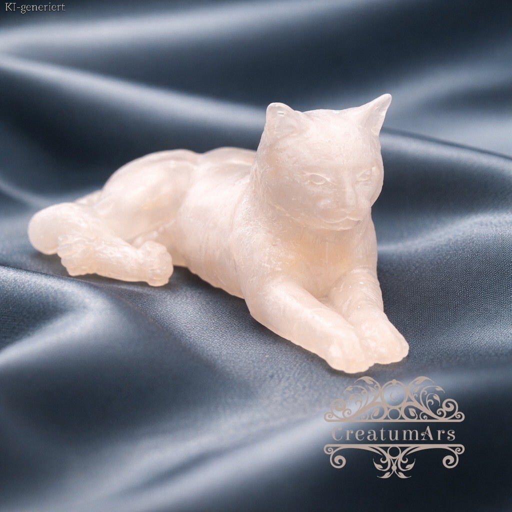 Katzen-Figur, liegend in 3D aus Resin (Epoxidharz) | Individuelle Herstellung auf Wunsch | Unikat | Geschenkidee | Dekoration