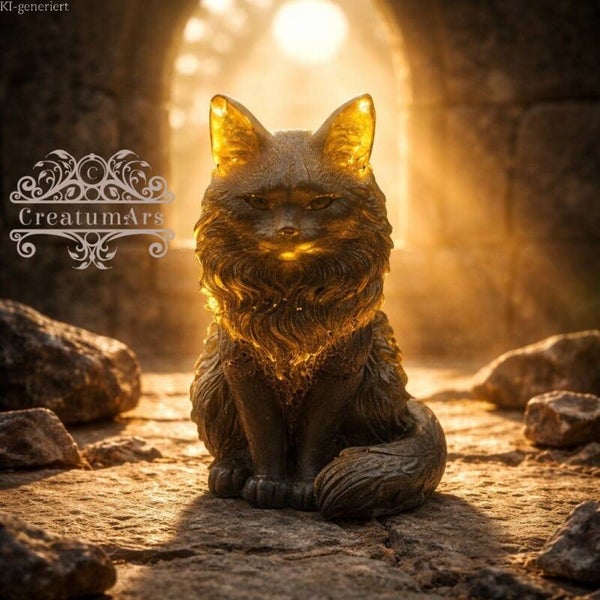 Main-Coon-Katze, sitzend in 3D aus Resin (Epoxidharz) | Individuelle Herstellung auf Wunsch | Unikat | Geschenkidee | Dekoration