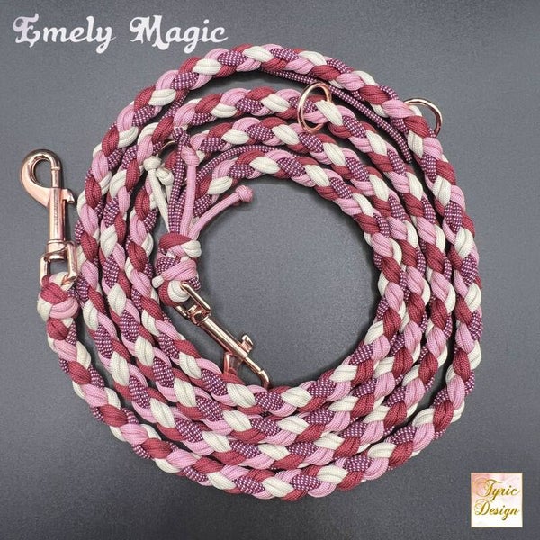 Paracord-Hundeleine "Illusion Collection" EMELY MAGIC 4-fach geflochten - in zwei verschiedenen Stärken - personalisierbar