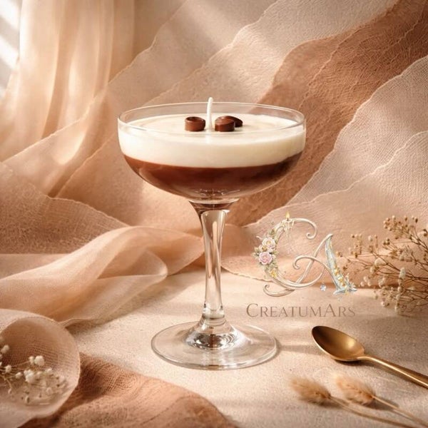 Espresso Martini Duftkerze im Glas – Handgefertigtes Unikat mit Kaffeeduft