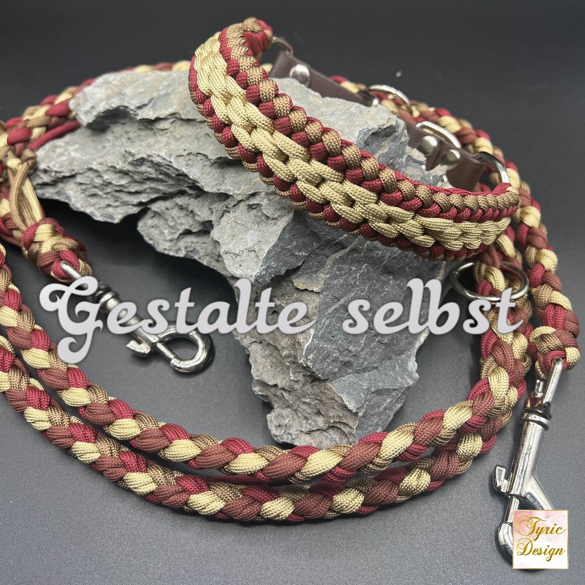 Paracord-Halsband "Phobos", verstellbar mit Biothane-Adapter * individuelle Herstellung auf Wunsch u. Maßanfertigung* auch als Set erhältlich