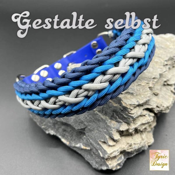 Paracord-Halsband "Cassiopeia", verstellbar mit Biothane-Adapter * individuelle Herstellung auf Wunsch u. Maßanfertigung* auch als Set erhältlich
