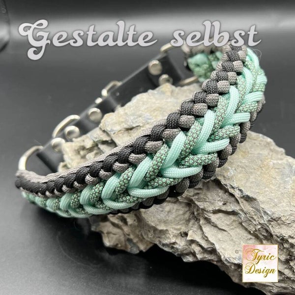 Paracord-Halsband "Cressida", verstellbar mit Biothane-Adapter * individuelle Herstellung auf Wunsch und Maßanfertigung