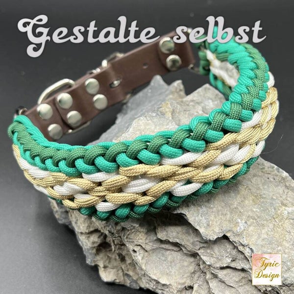 Paracord-Halsband "Fenrir", verstellbar mit Biothane-Adapter * individuelle Herstellung auf Wunsch u. Maßanfertigung*