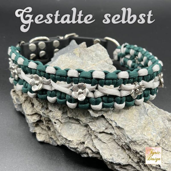 Paracord-Halsband "Dione", verstellbar mit Biothane-Adapter * individuelle Herstellung auf Wunsch und Maßanfertigung * auch als Set erhältlich