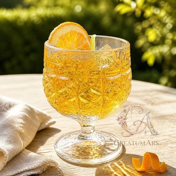 Exklusive Gel-Duftkerze im Vintage-Weinkelch „Venezia Orange Sparkle“ – 200ml