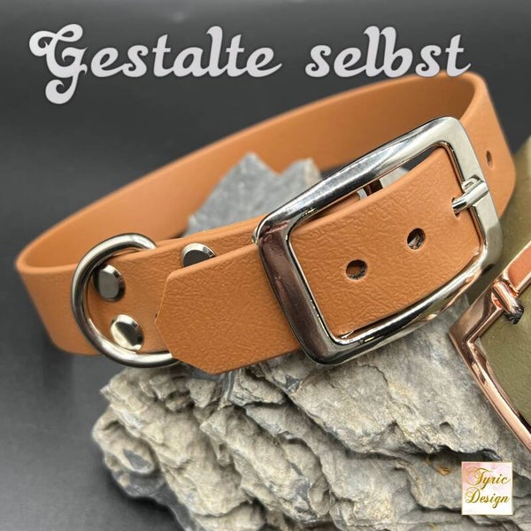 Biothane-Halsband * 25mm breit * Maßanfertigung * 26 Farben * 6 verschiedene Beschläge * Individuelle Unikate *